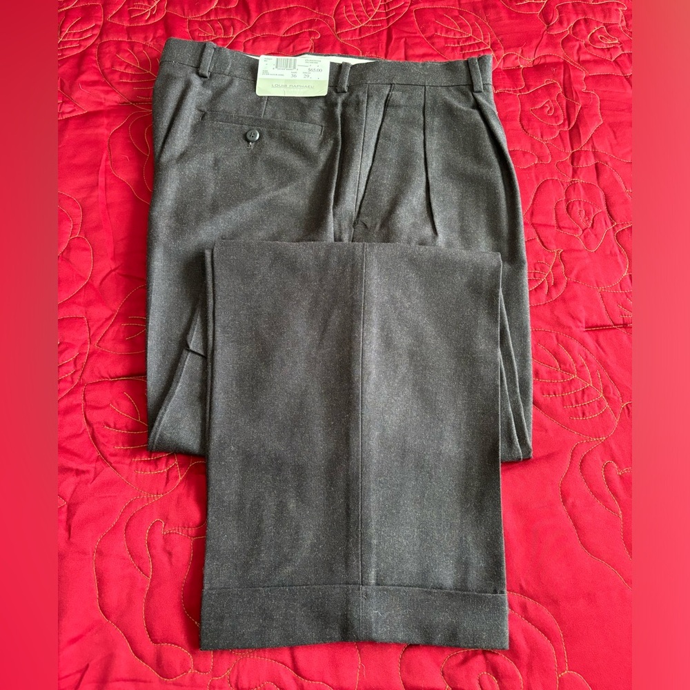 Louis Raphael, black flannel dress slacks size 36 waist 29 length